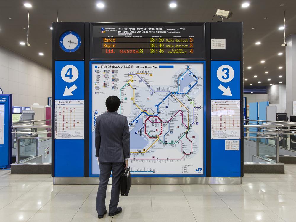 The Kansai Area Route Map at Kansai Airport Station